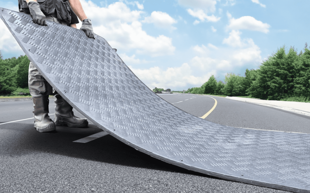 Fahrbahnmatten 3×1 m – Bodenschutzplatten für Baustellen, Events